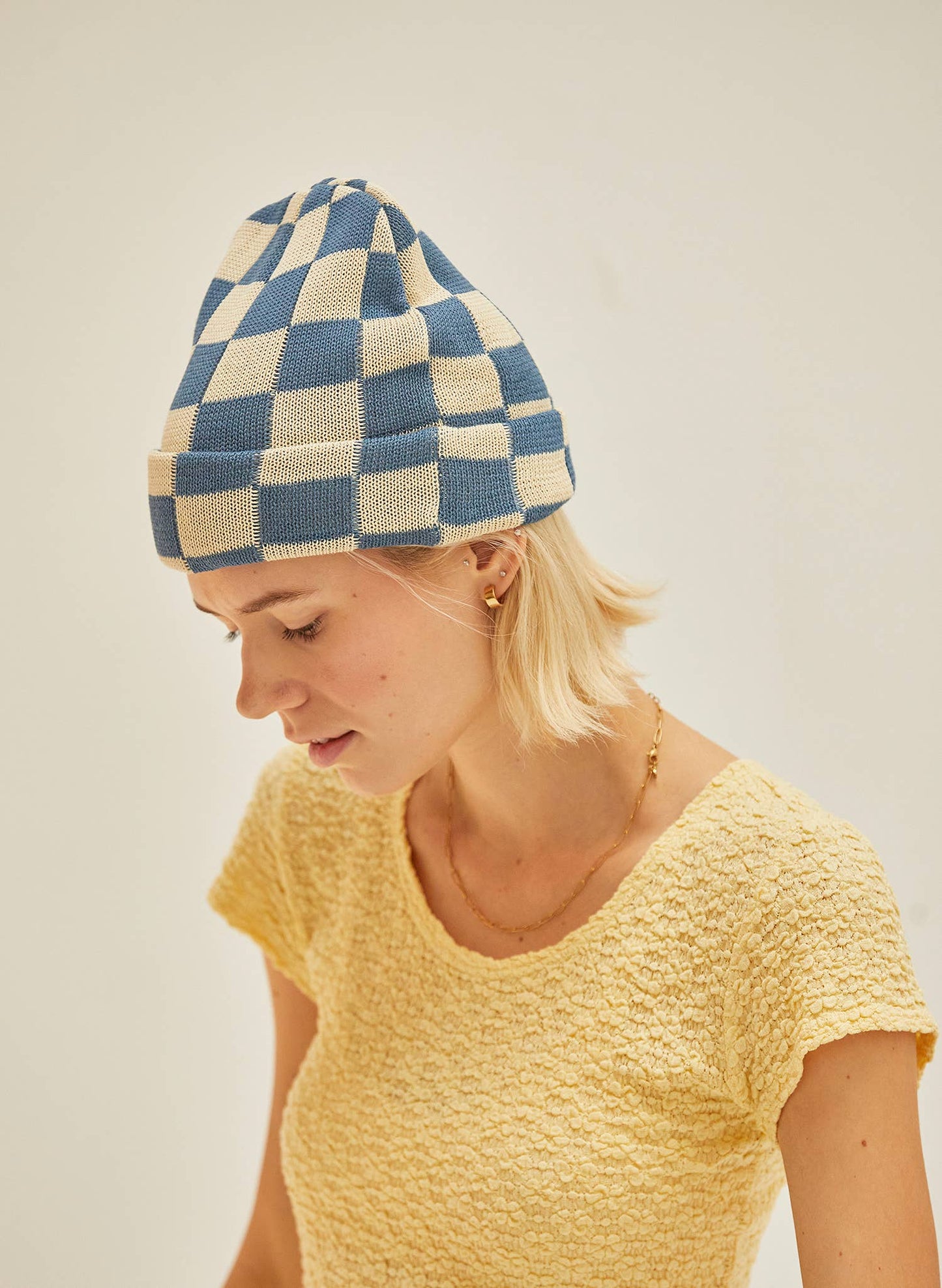 Checkerboard Hemp Beanie