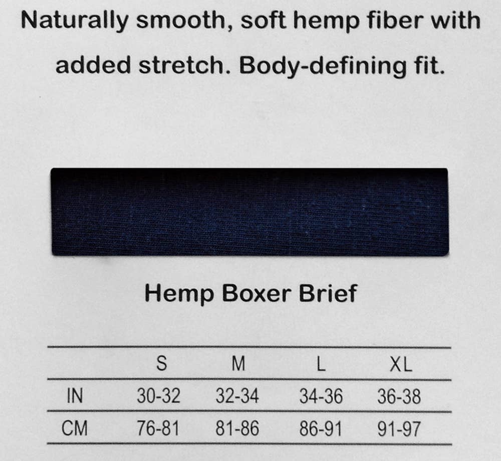 Hemptopia Hemp Mens Boxer Briefs, Navy Blue, Durable: Extra Large