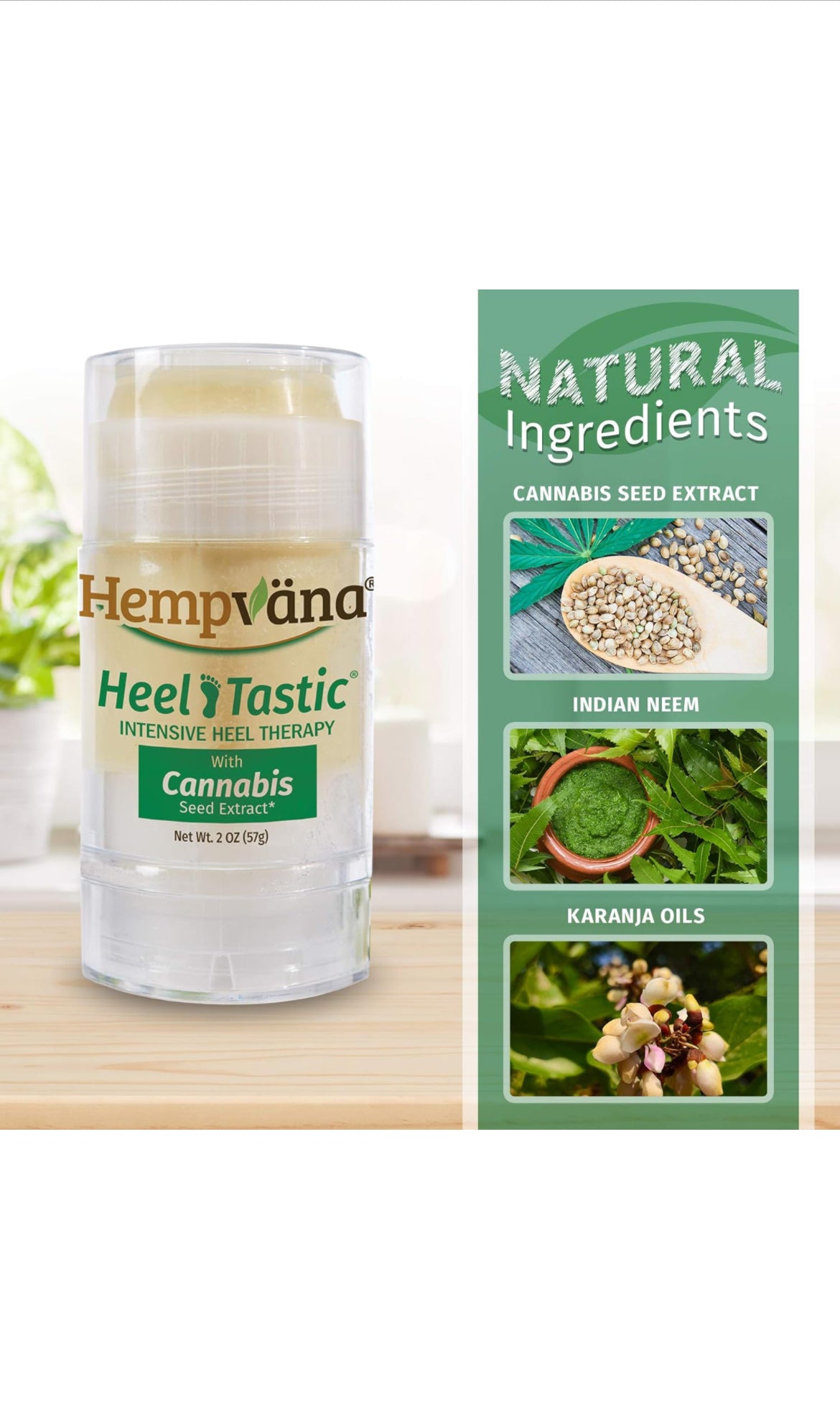 Original Hempvana Heel Tastic Intensive Heel Repair Therapy for Dry, Cracked Heels - Enriched with Cannabis Seed Extract In The Form of Oil - Cracked Heel Treatment