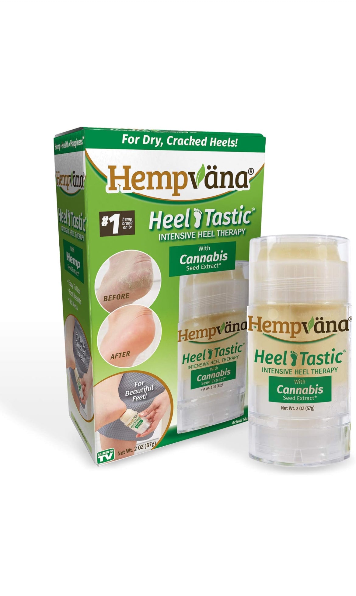 Original Hempvana Heel Tastic Intensive Heel Repair Therapy for Dry, Cracked Heels - Enriched with Cannabis Seed Extract In The Form of Oil - Cracked Heel Treatment