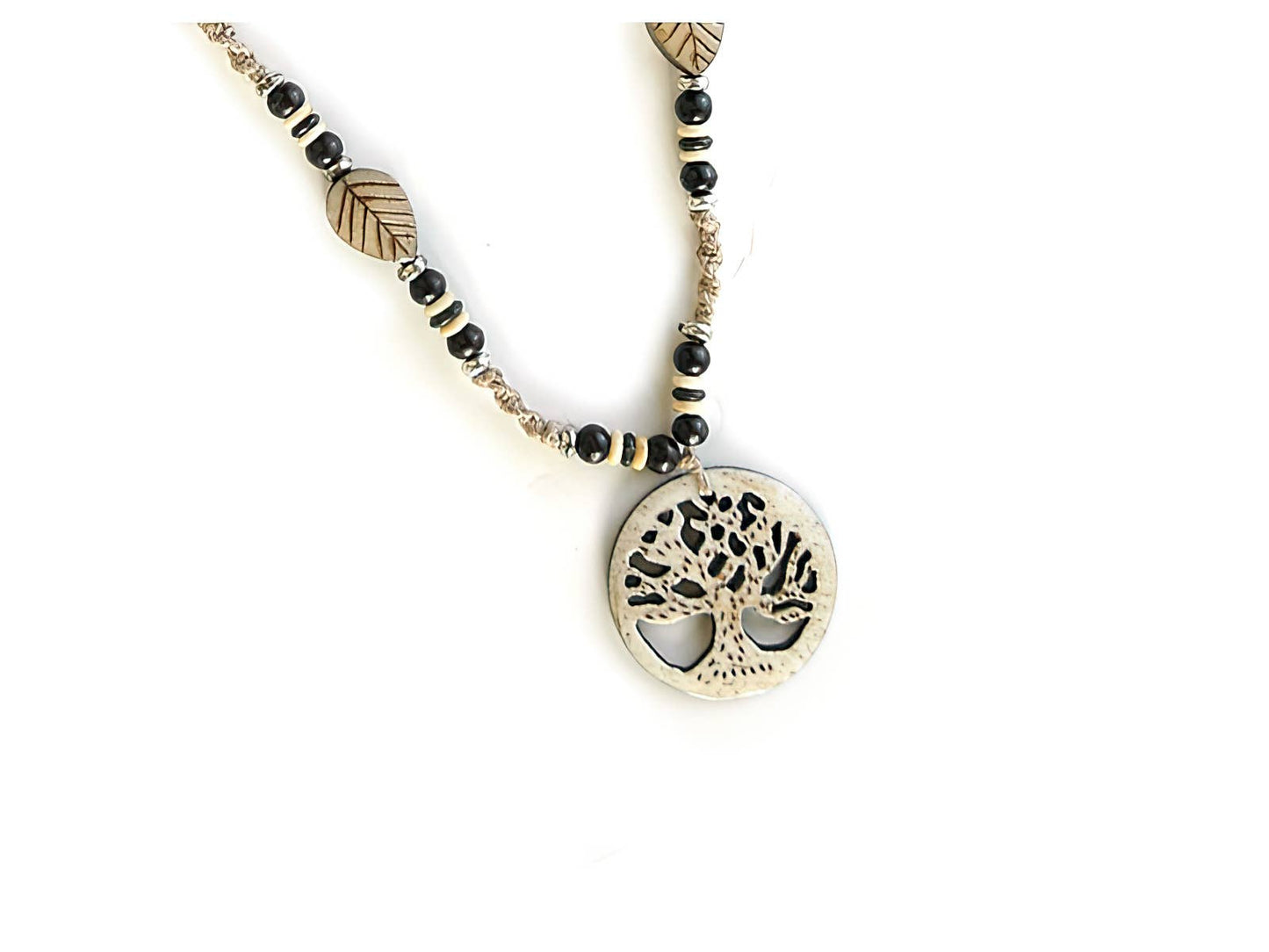 LIFE'S FORCE TREE HEMP/BONE NECKLACE