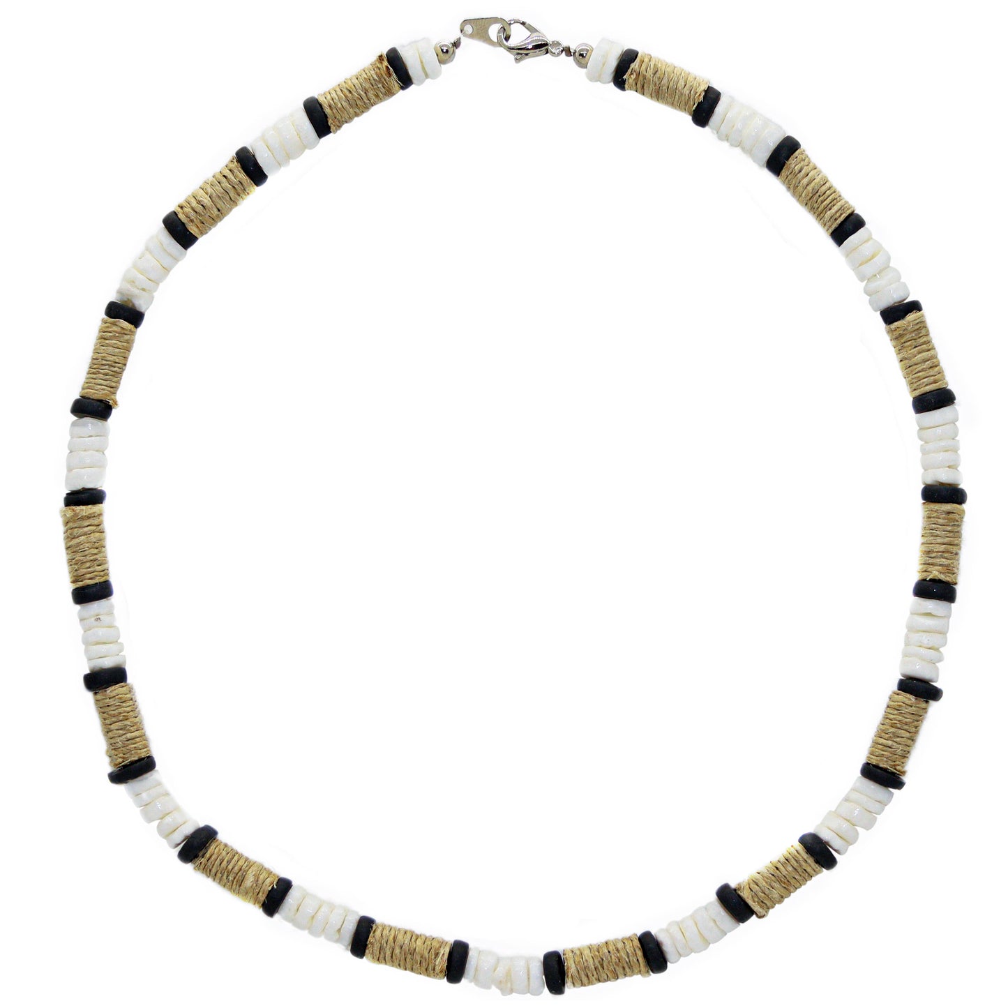 Summer Beach Hemp and Puka Shell Necklace Choker for Men- PC