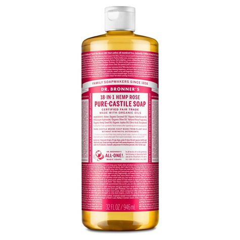 Dr Bronners Rose 18-in-one Castile Liquid Soap