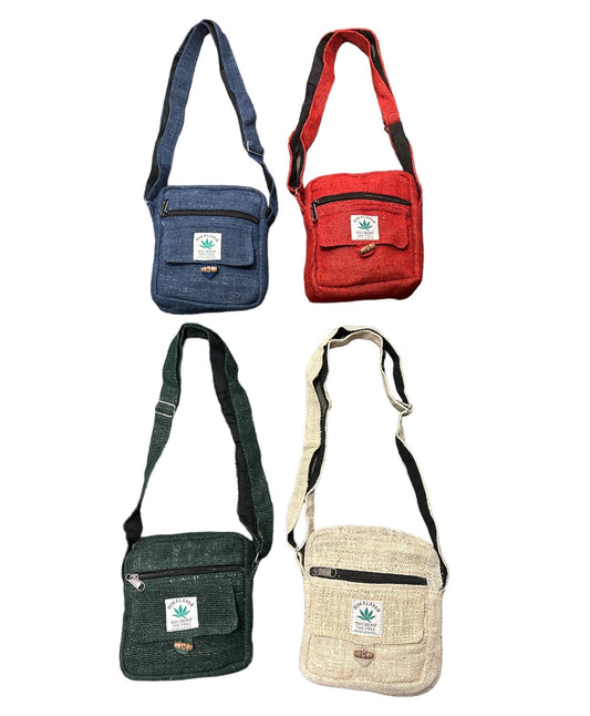 Himalayan Hemp Assorted Color Zip Side Bag