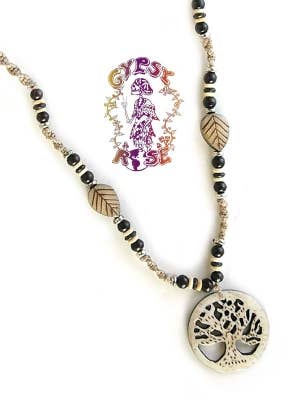 LIFE'S FORCE TREE HEMP/BONE NECKLACE