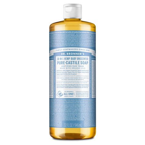 Dr Bronners Baby Unscented Castile Soap