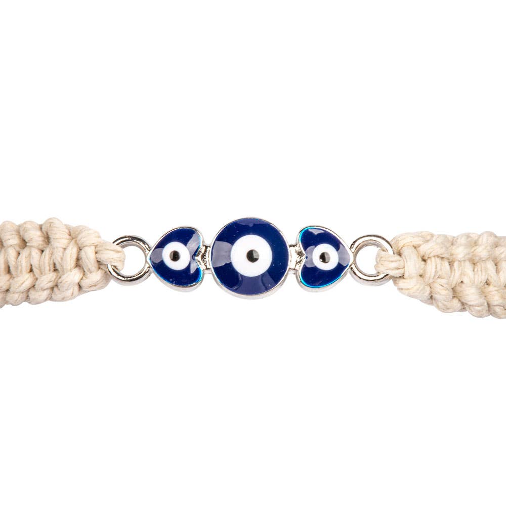 HEMP EVIL EYE ADJUSTABLE BRACELET