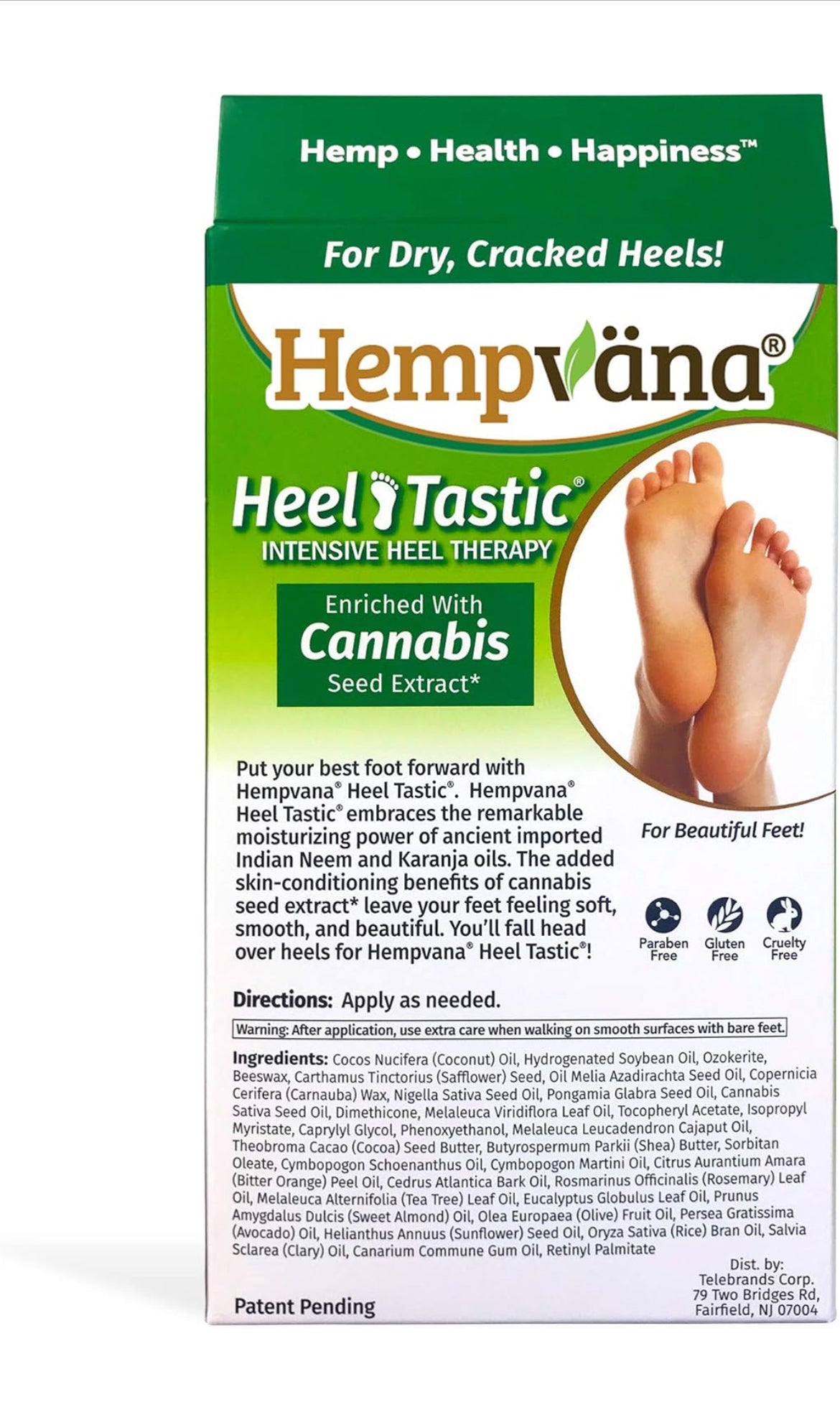 Original Hempvana Heel Tastic Intensive Heel Repair Therapy for Dry, Cracked Heels - Enriched with Cannabis Seed Extract In The Form of Oil - Cracked Heel Treatment