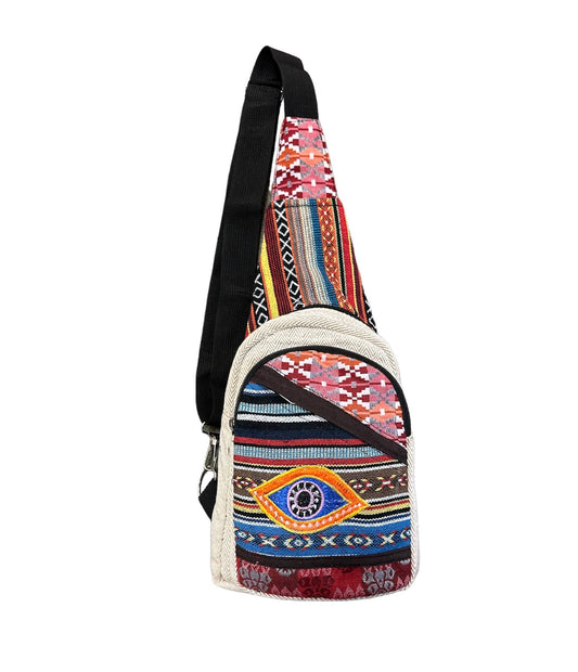 Cotton Hemp Eye Crossbody Bag RIB3032