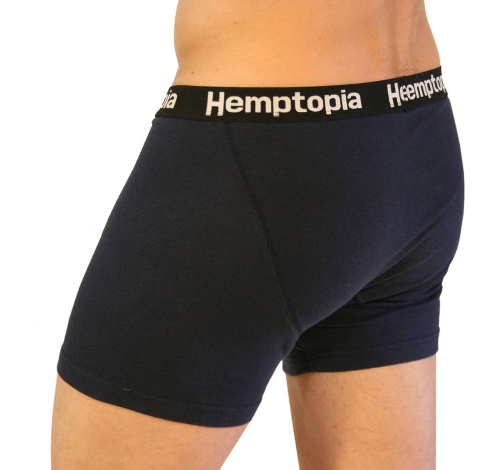 Hemptopia Hemp Mens Boxer Briefs, Navy Blue, Durable: Extra Large