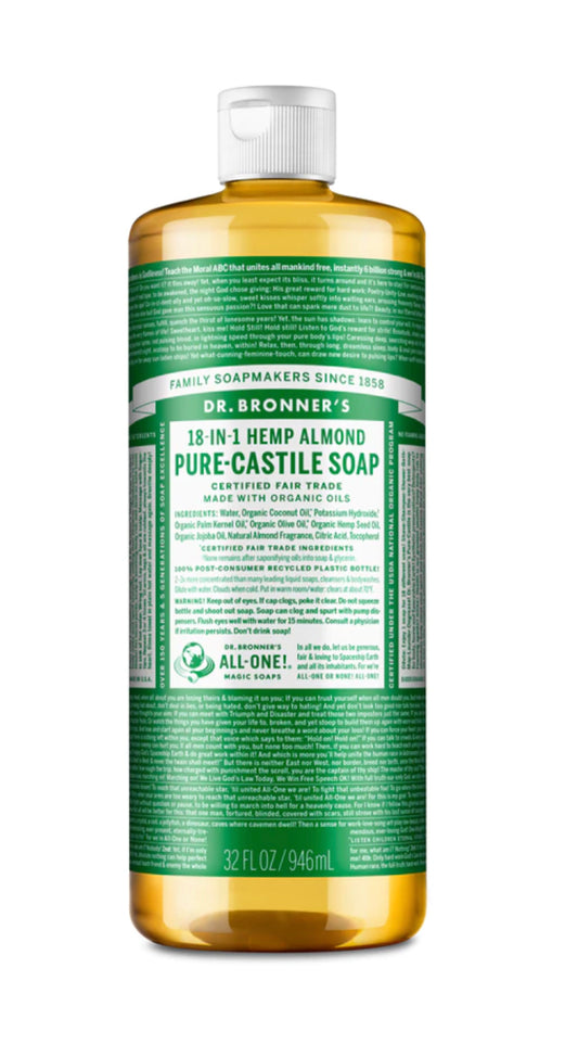 Dr Bronners Almond Hemp 18-in-1 Pure Castile Soap