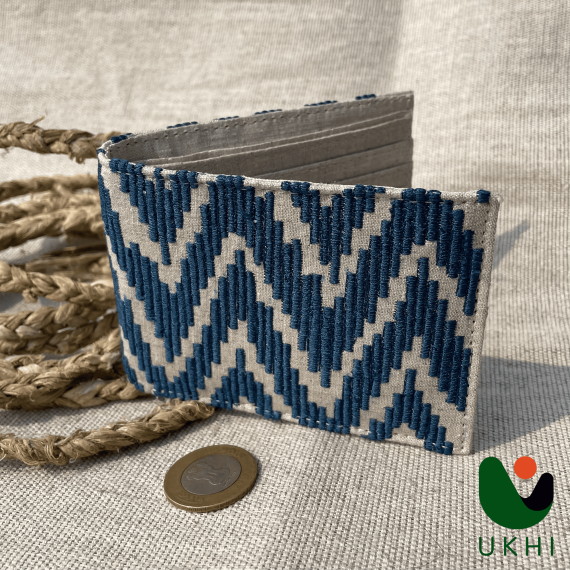 THTEESLLC Hemp Wallet Blue and Cream