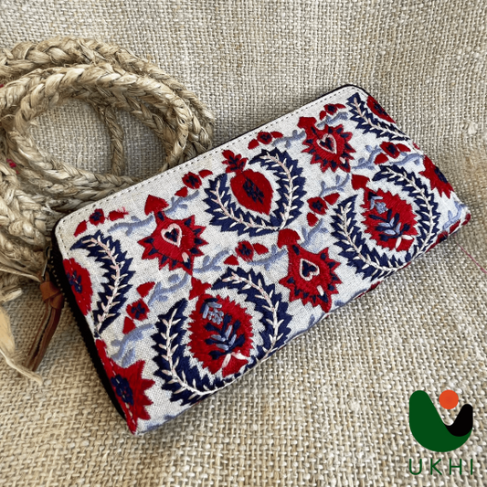 THTEESLLC Womens Wallet Floral Embroidered