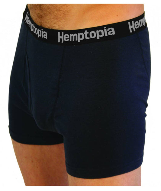 Hemptopia Hemp Mens Boxer Briefs, Navy Blue, Durable: Extra Large