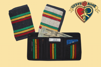 HEMP & COTTON WOVEN RASTA WALLET