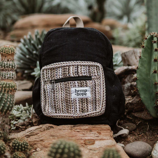 Sansara Small Hemp Backpack - Black