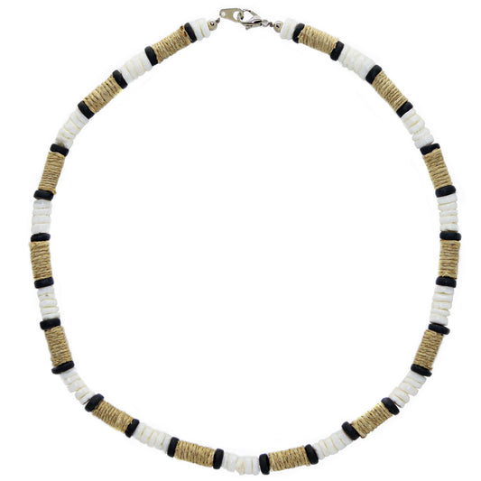 Summer Beach Hemp and Puka Shell Necklace Choker for Men- PC