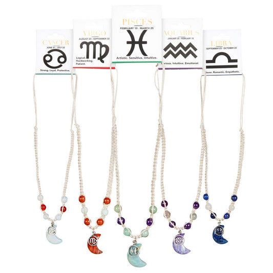 ZODIAC SIGN HEMP NECKLACES: GEMINI