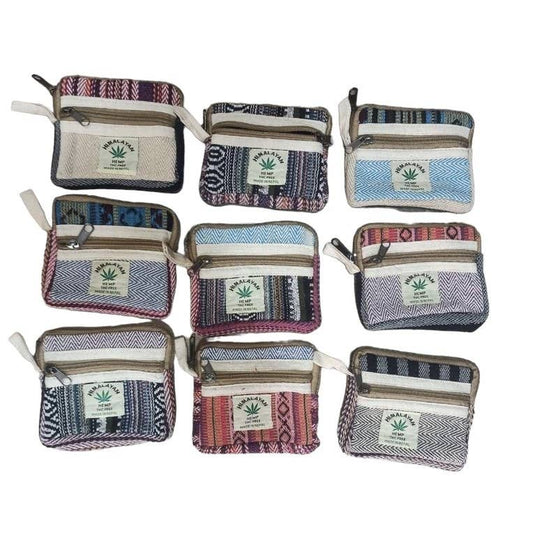 Hemp Double Zip Coin Bag